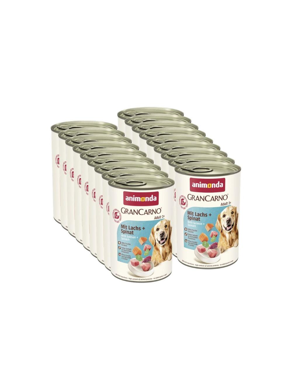 ANIMONDA GranCarno Adult Dog smak: Łosoś + szpinak 18x400g