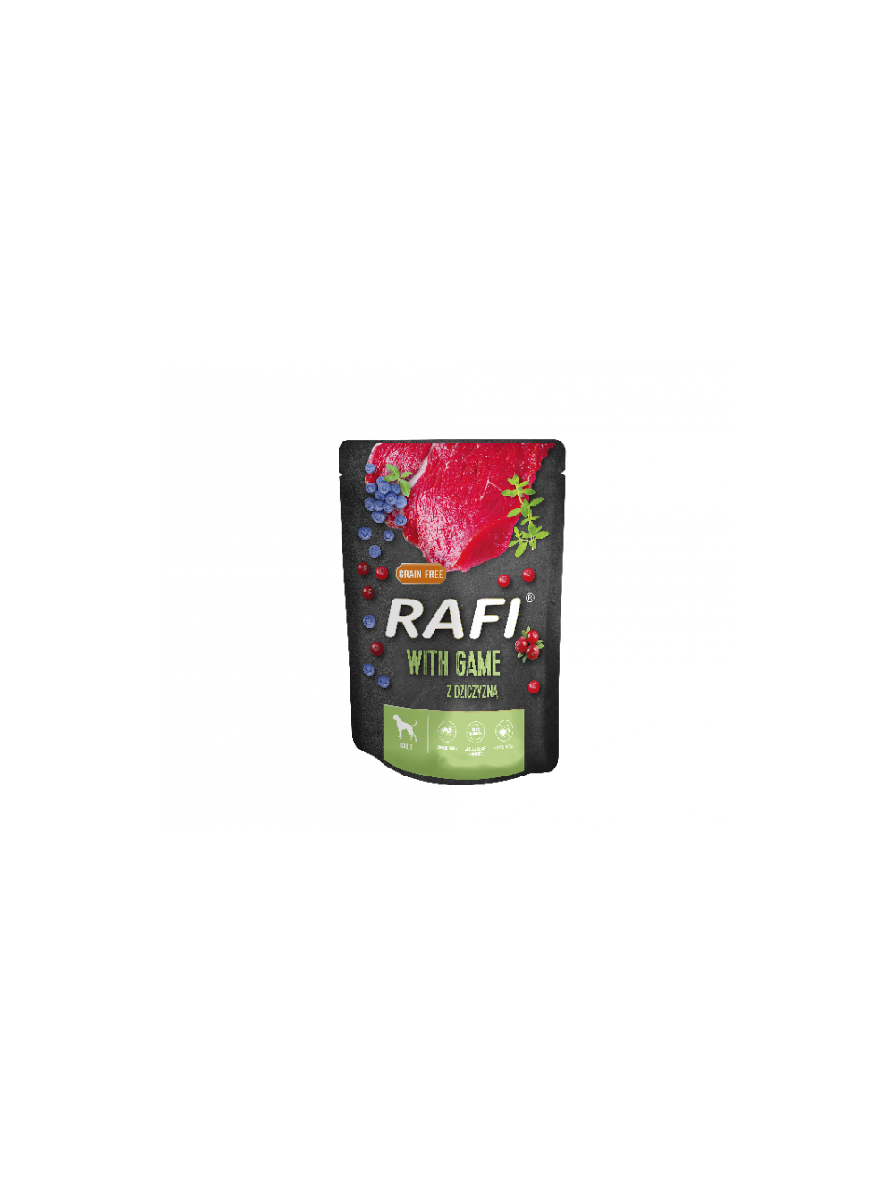 RAFI z dziczyzną dla psa - saszetka 300g (czarne opakowanie)