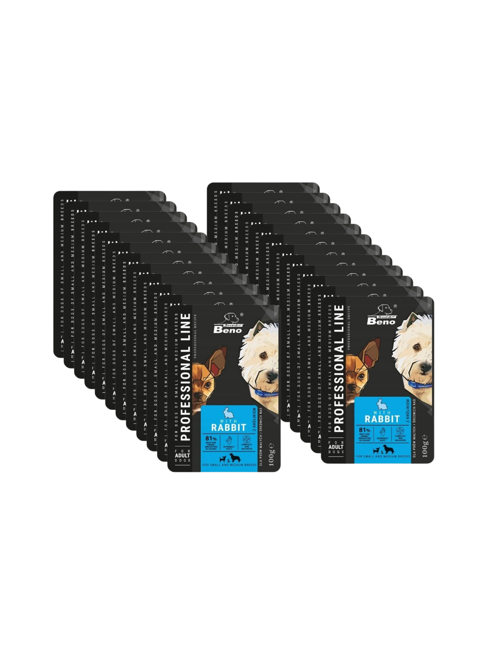 SUPER BENO Adult saszetka dla psów małych i średnich ras z królikiem 24x100g
