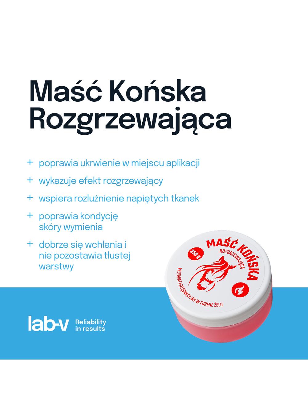 Lab-v Maść Końska Rozgrzewająca - Maść Do Masażu Gruczołu Mlecznego Dla Krów 250g