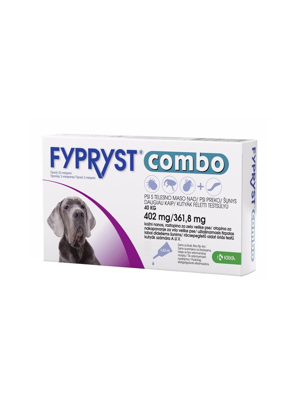 KRKA Fypryst Combo krople na pchły i kleszcze dla psa >40kg 402mg/361,8mg 1 pipeta