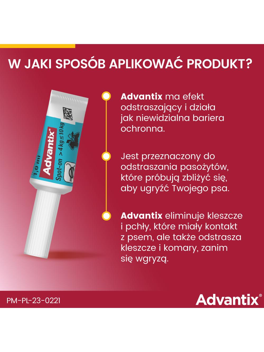 Advantix - dla psów 4-10kg (4 pipety x 1ml)+Cestal Dog Plus tabletki na odrobaczanie psów 2 sztuki