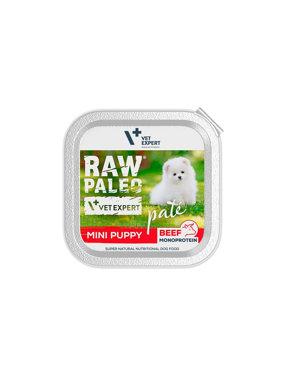 Vetexpert Raw Paleo Pate Mini Puppy Beef 150g - wołowina tacka