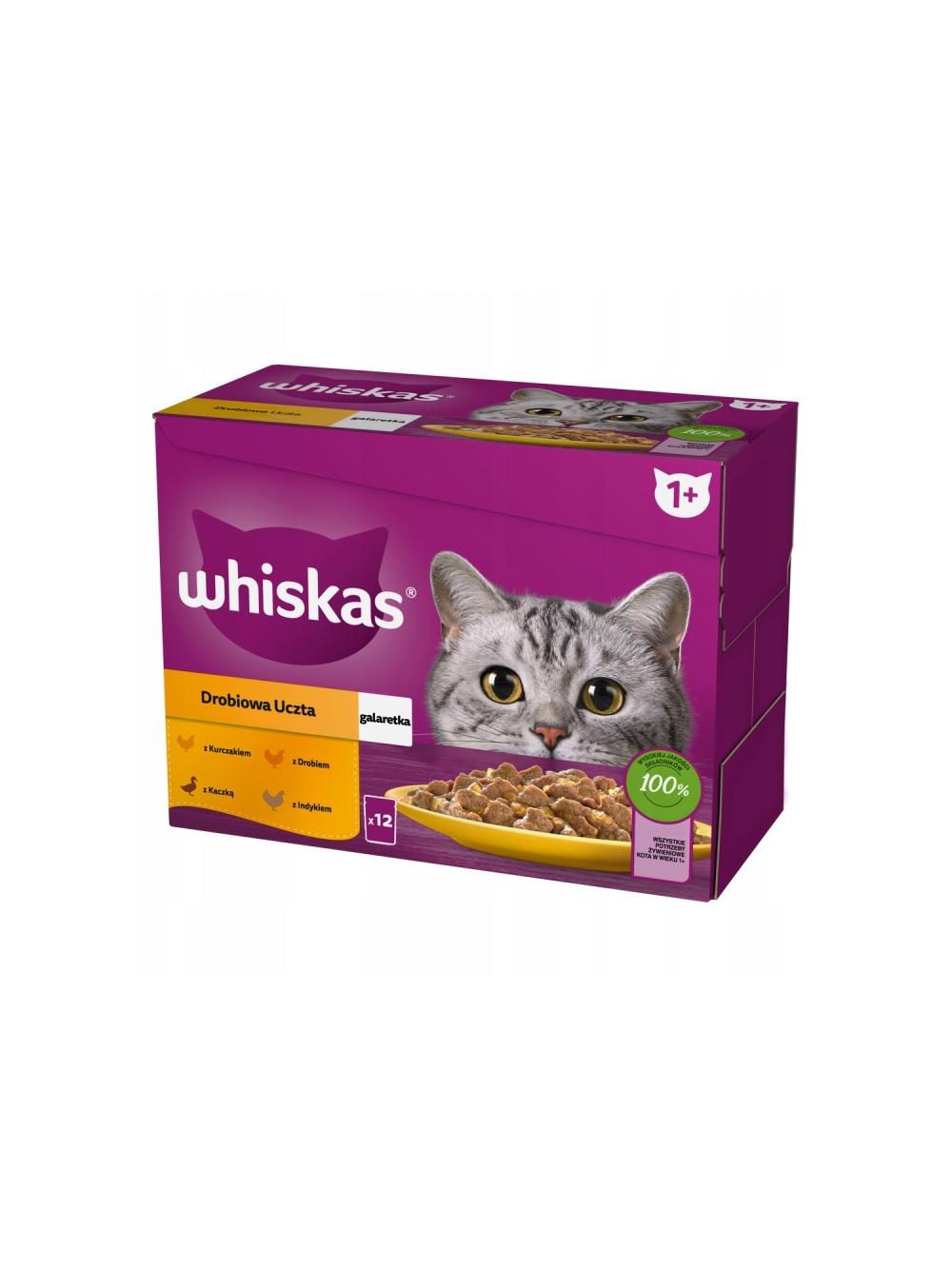 WHISKAS Adult saszetki 8x(12x85g)- Drobiowa Uczta + Klasyczne Posiłki