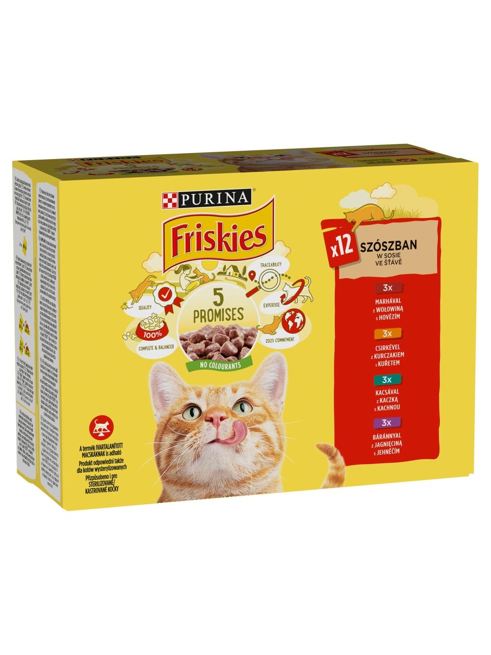 PURINA Friskies Cat mięso w sosie MIX smaków 12x85g