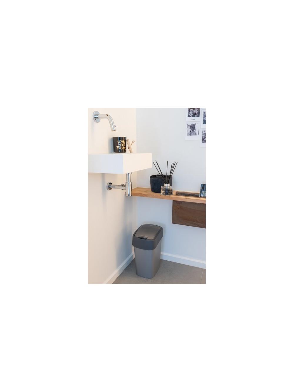 Curver Kosz na śmieci "FLIP BIN" 10L Srebrny/grafit