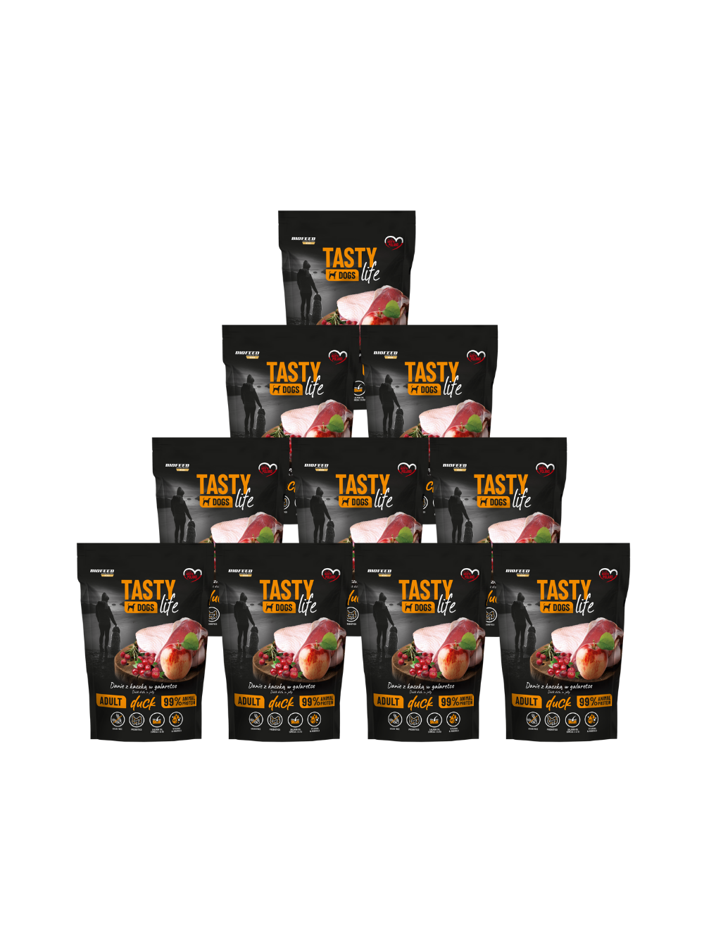 Tasty Dogs Life Danie z kaczką w galaretce 10x150g