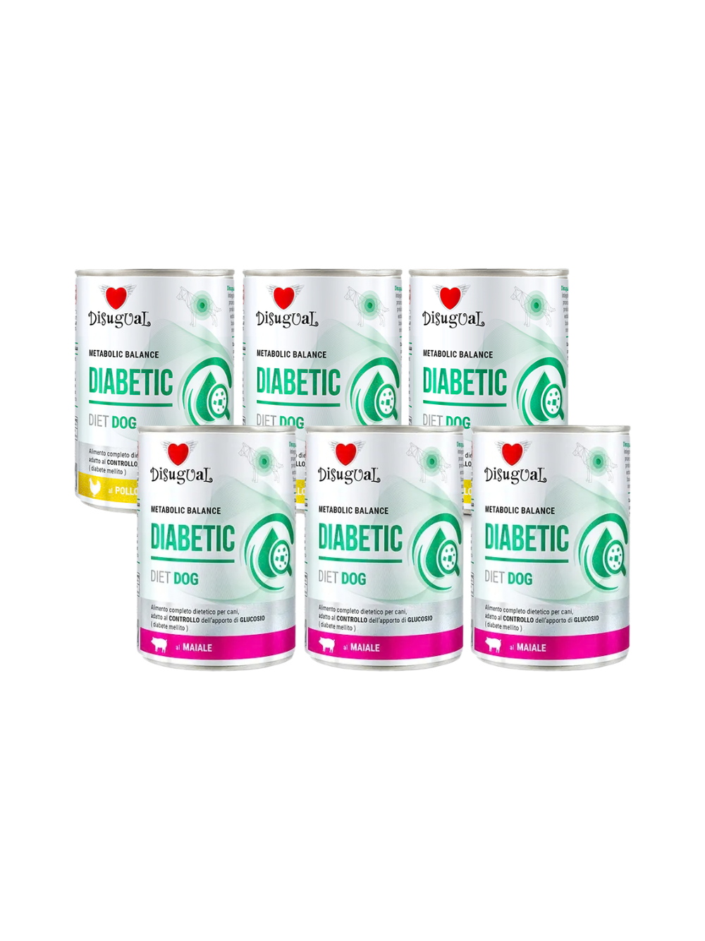 Disugual Karma mokra dla psa Weterynaryjna DIABETIC Kurczak/Wieprzowina (dorosły) 6x400g