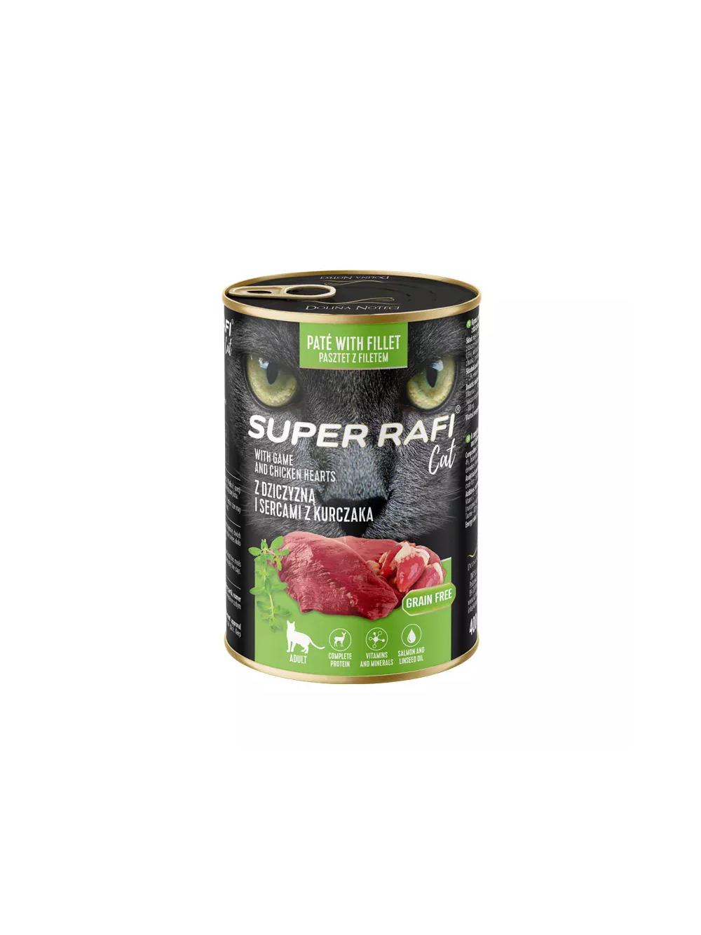 DOLINA NOTECI Super Rafi Cat P&F z dziczyzną i sercami z kurczaka 400g