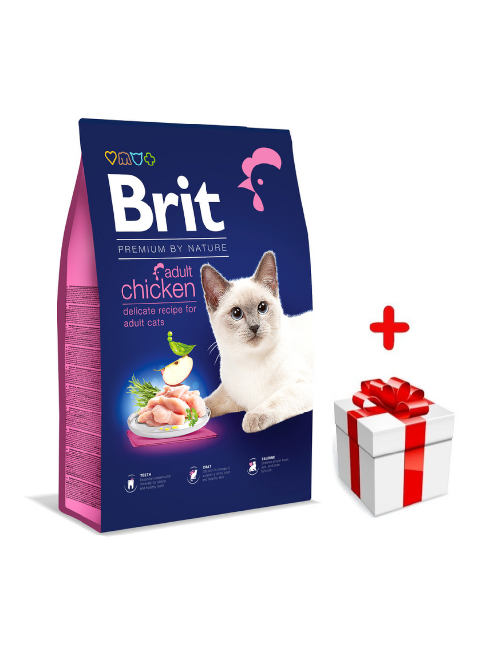 BRIT Premium By Nature Adult Cat Chicken 1,5kg + niespodzianka dla kota GRATIS!