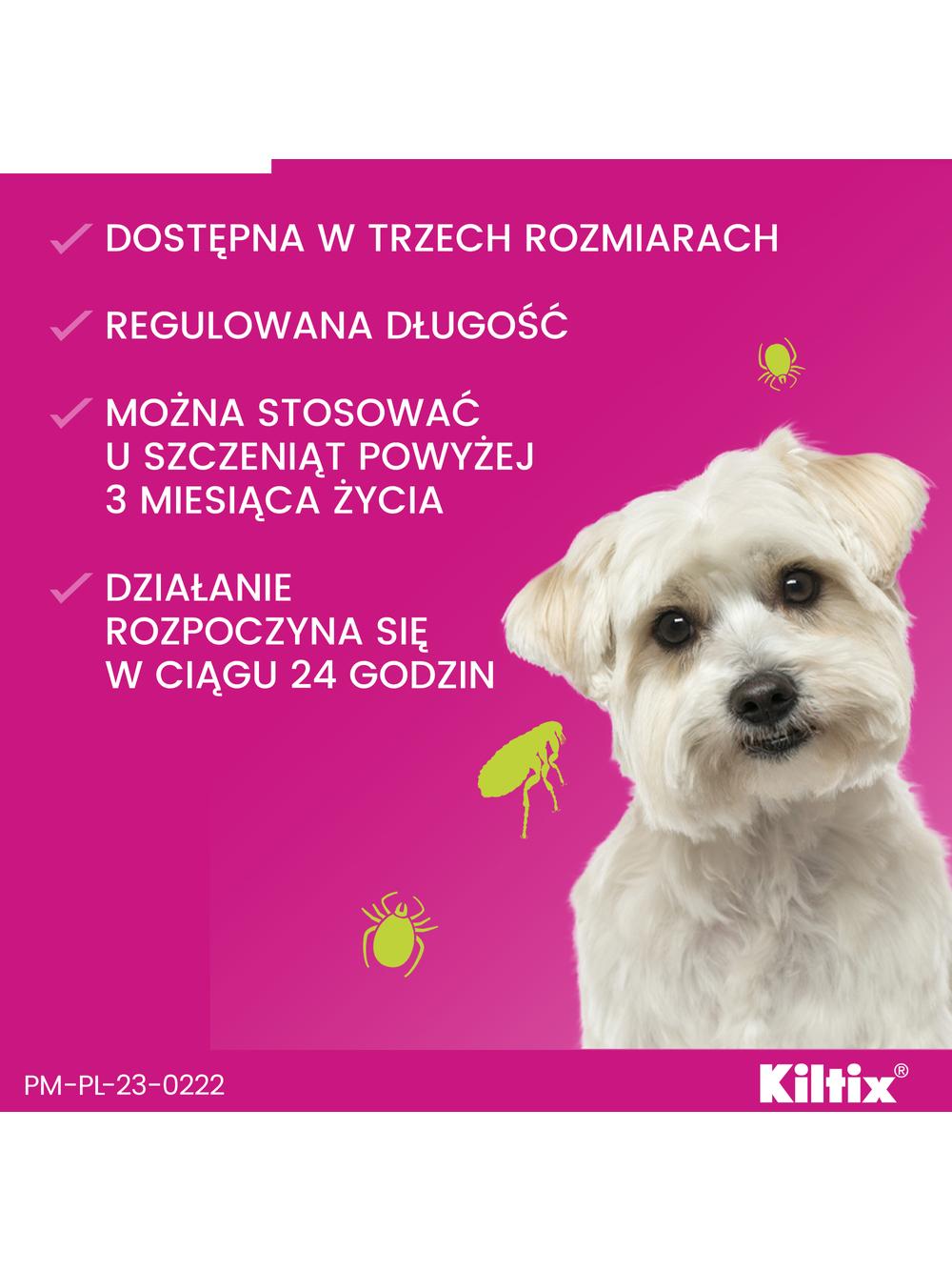 Kiltix Obroża dla małych psów 38 cm+ TRIXIE Szczypce do usuwania kleszczy 9cm
