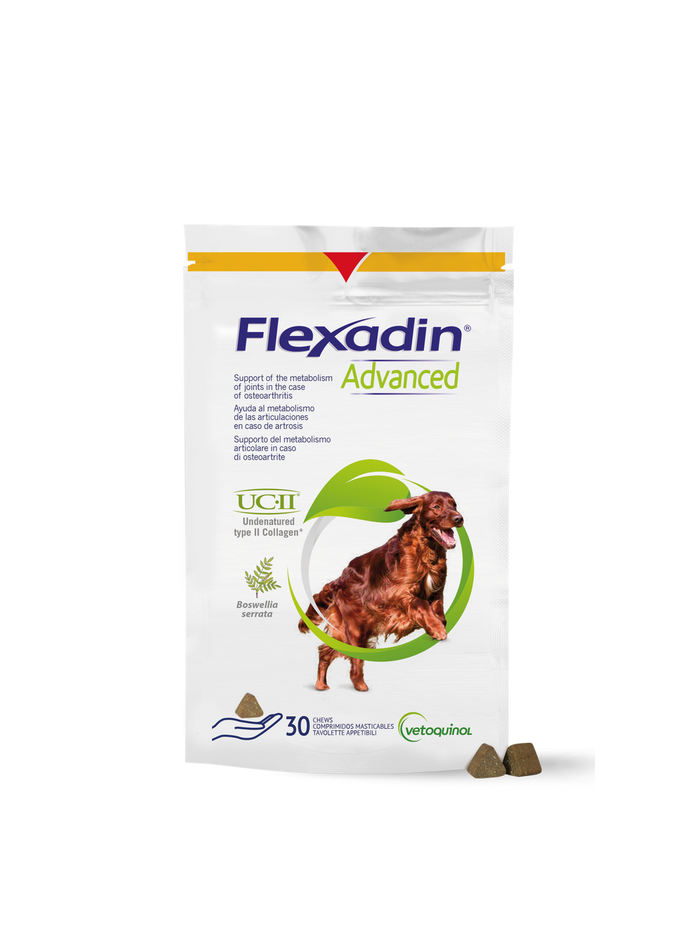 VETOQUINOL Flexadin Advanced Dietetyczna Karma Uzupełniająca Dla Psów  90g (30 kąsków)