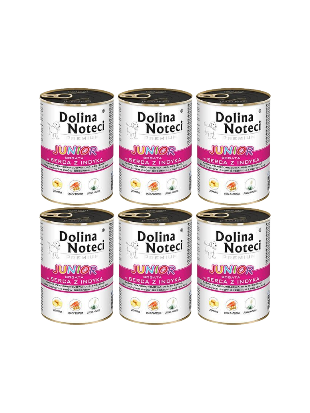 DOLINA NOTECI PREMIUM Junior bogata w serca indyka 6x400g
