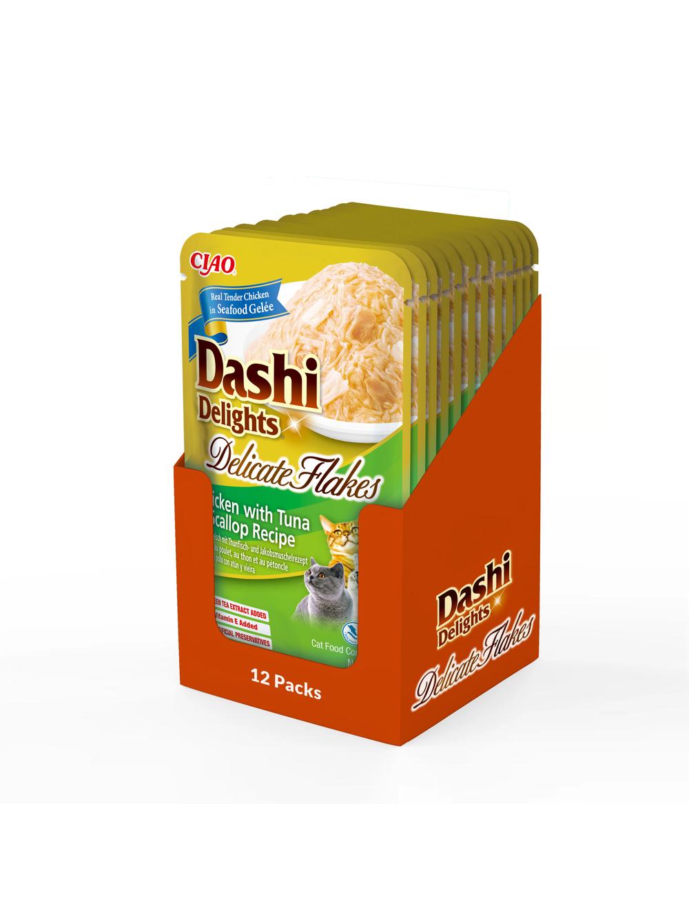 INABA Dashi Delights Delicate Flakes Chicken with Tuna & Scallop Recipe 40g