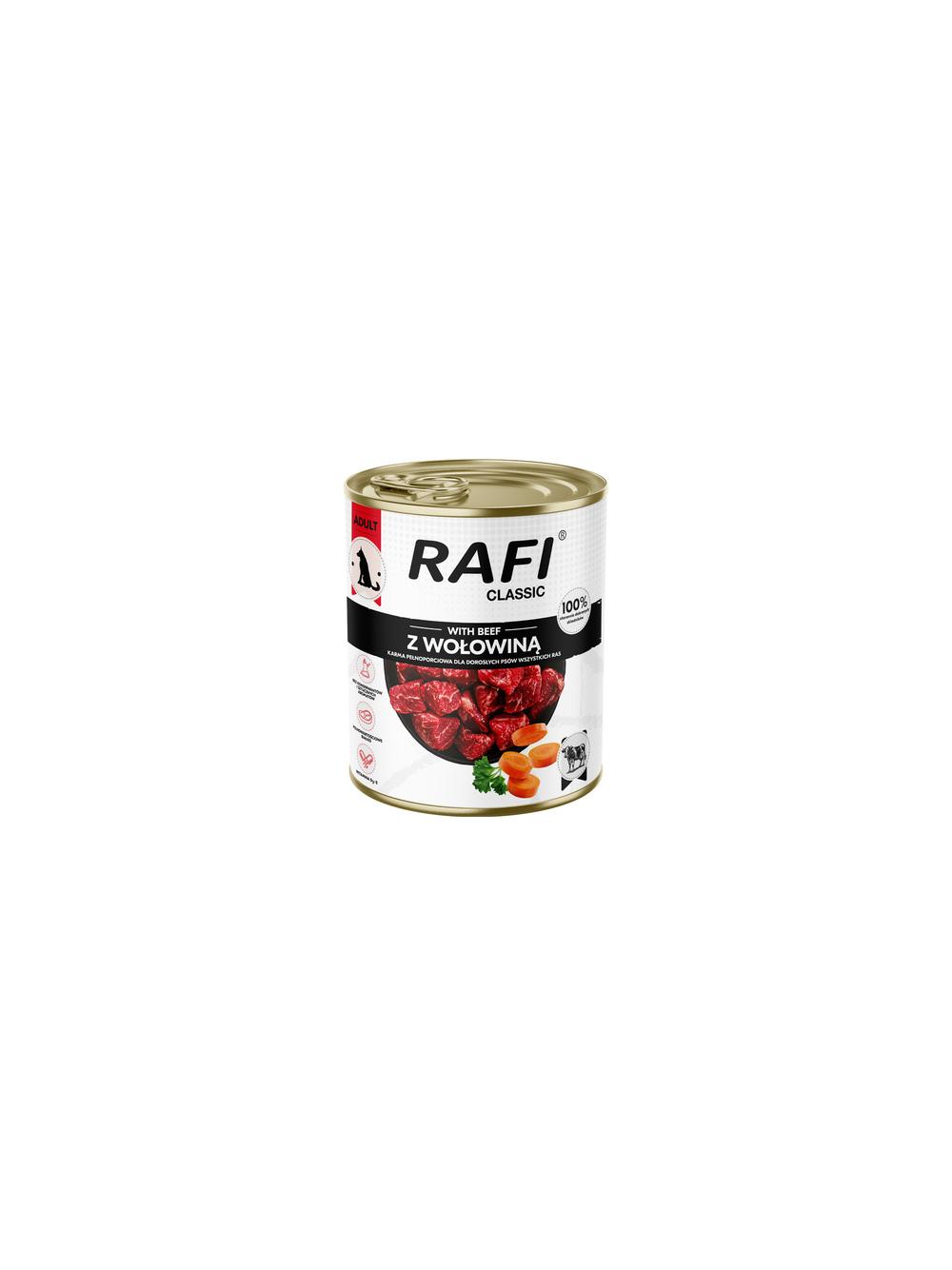 DOLINA NOTECI Mokra karma dla psa Rafi Classic z wołowiną 6x800g
