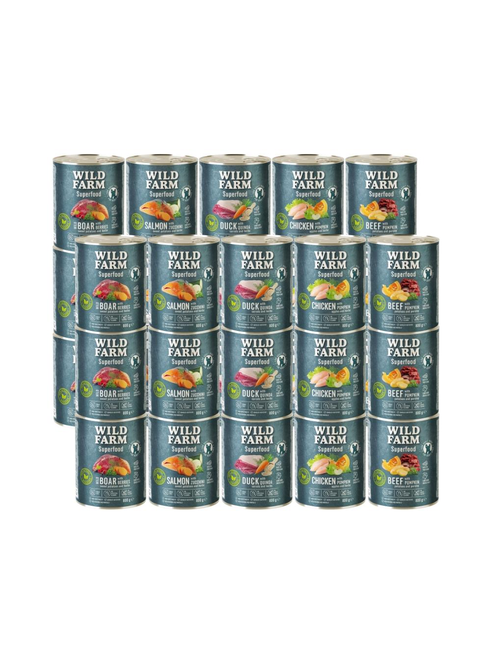 WILD FARM Superfood Mix Smaków 30x800g