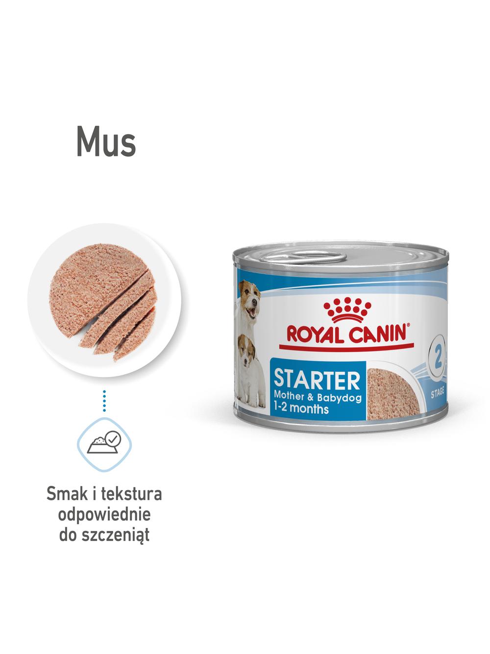 ROYAL CANIN Starter Mousse Mother & Babydog 12x195g karma mokra - mus, dla suk w czasie ciąży, laktacji oraz szczeniąt