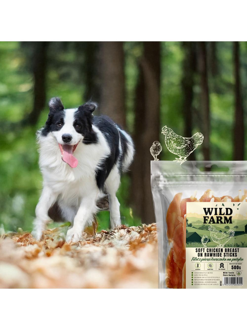 WILD FARM Filet z piersi kurczaka na patyku 500g przysmak dla psa