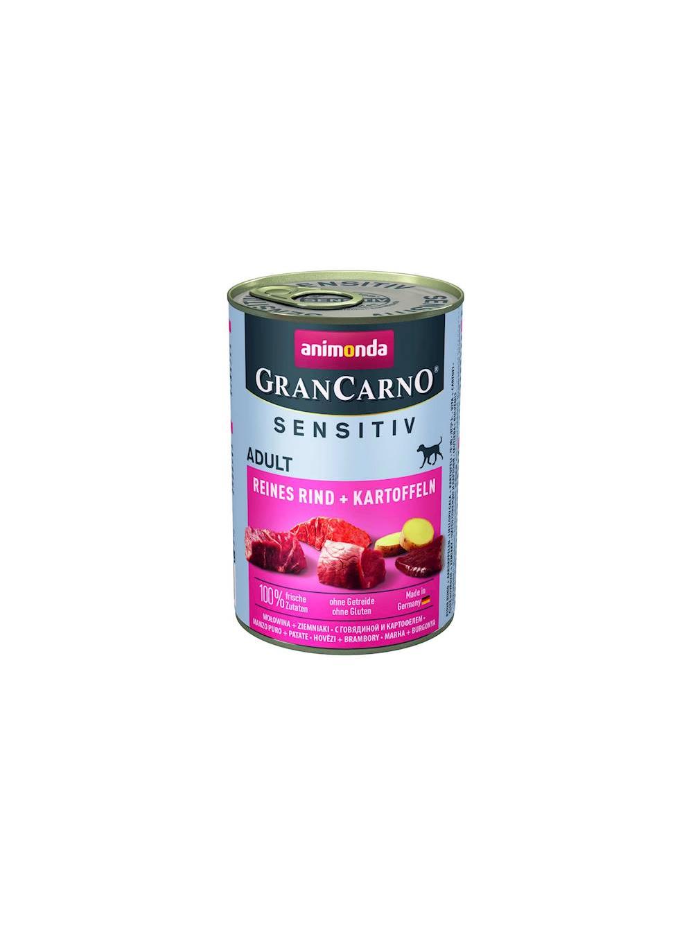 ANIMONDA GranCarno Sensitiv  Adult Dog smak: Wołowina, Ziemniaki 12x400g