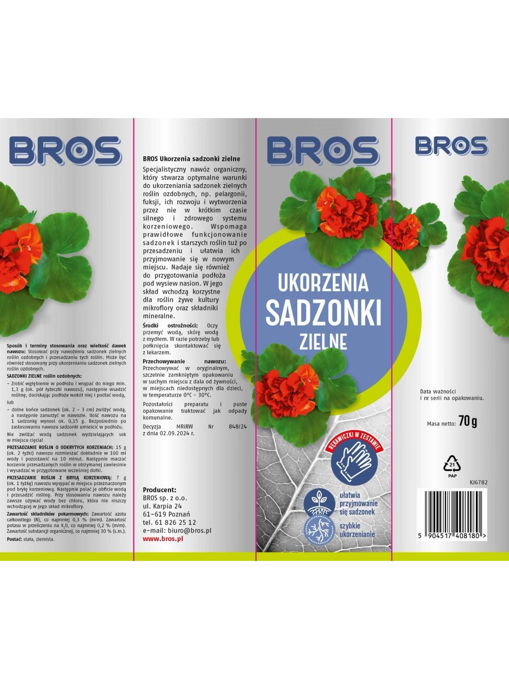 BROS - Ukorzenia sadzonki zielne 70g