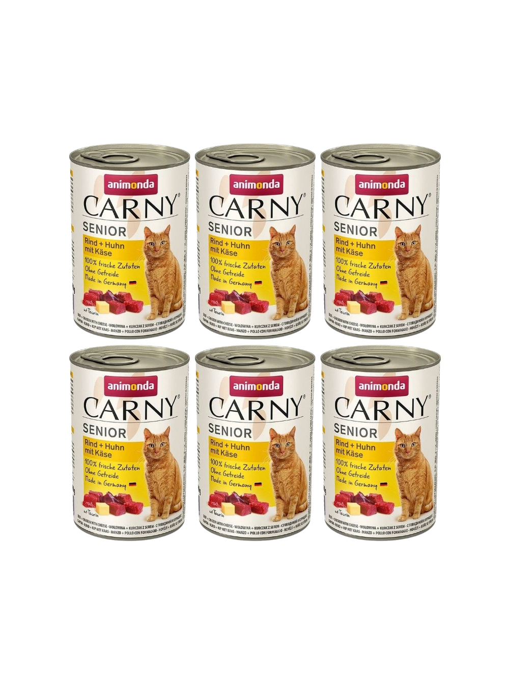 ANIMONDA Cat Carny Senior smak: Wołowina, kurczak, ser  6x400g