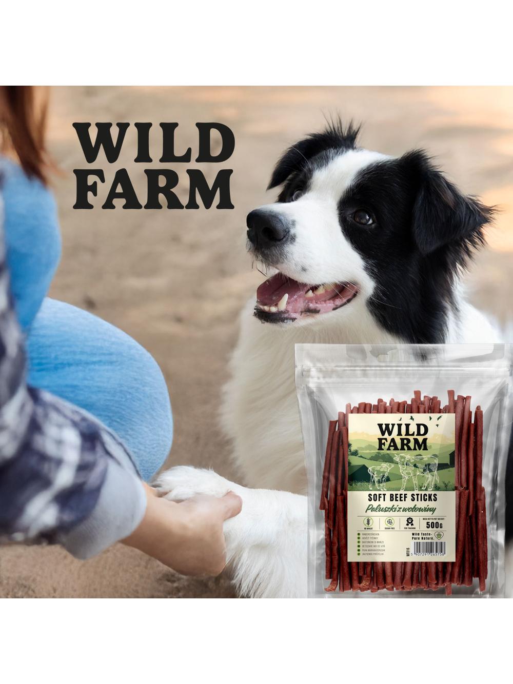WILD FARM paluszki z wołowiny 500g przysmak dla psa