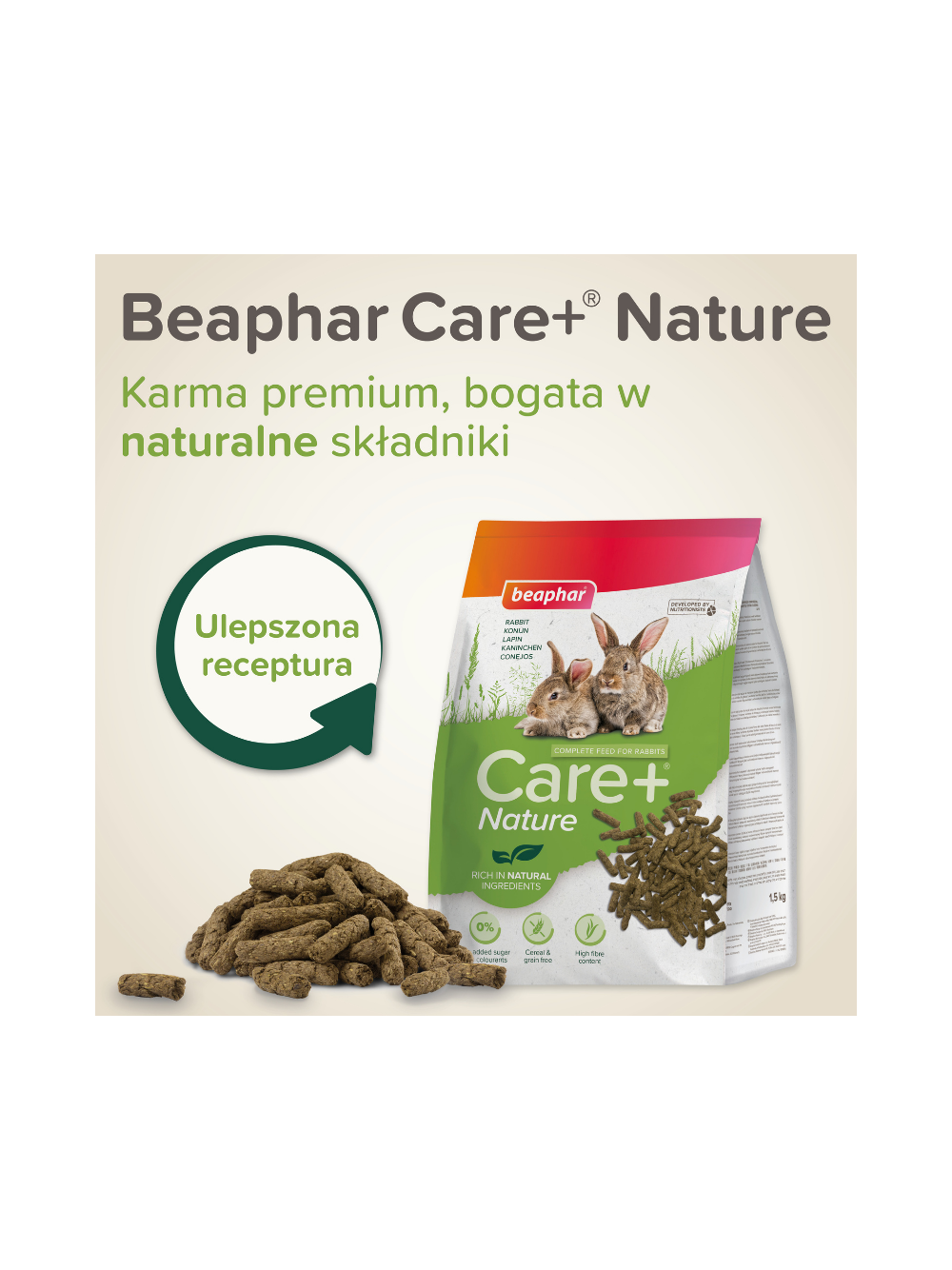 BEAPHAR-Care+ Rabbit 1,5kg - karma Super Premium dla królików dorosłych