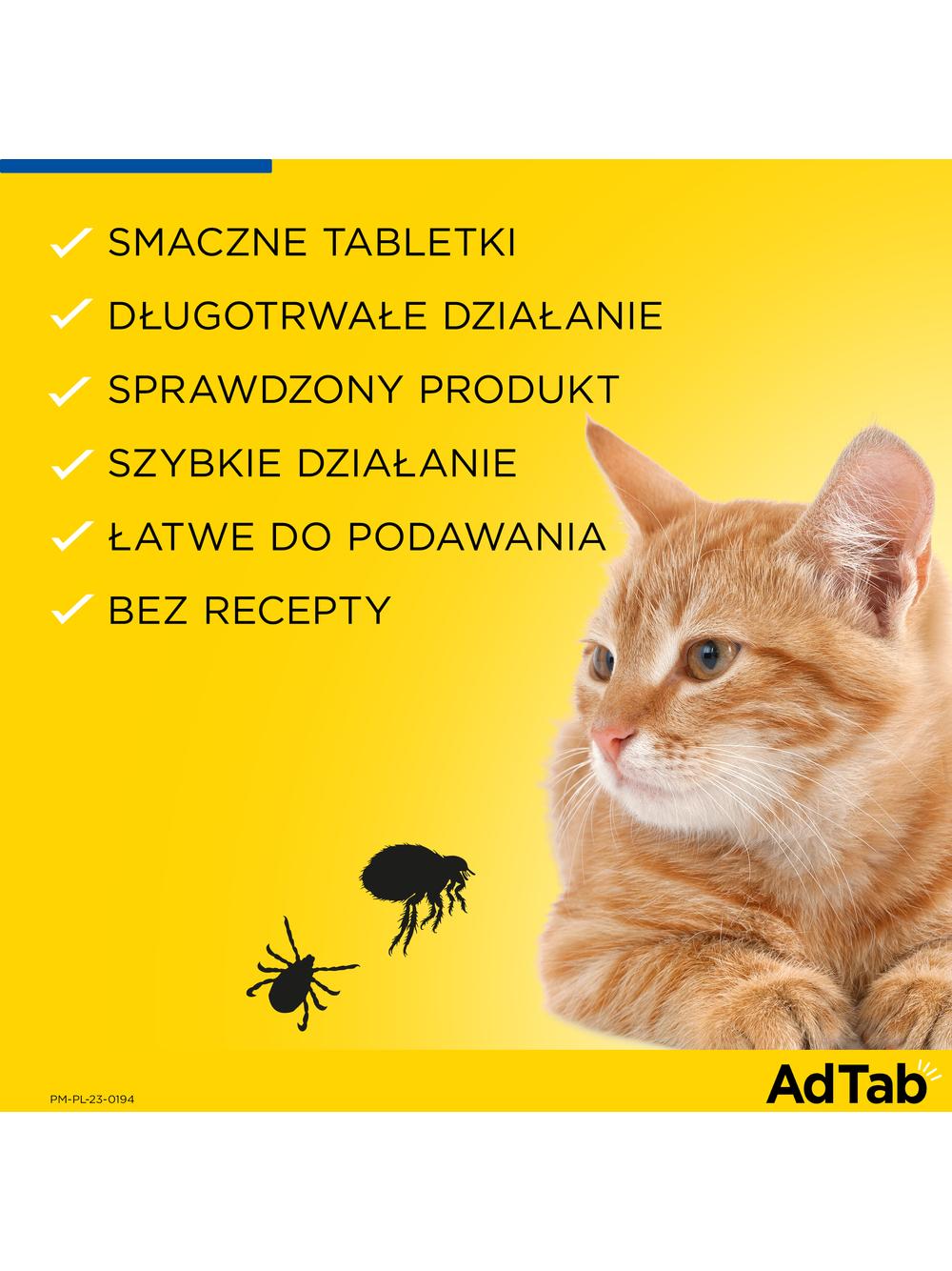 ELANCO AdTab 48mg tabletka na pchły i kleszcze dla kotów >2-8 kg