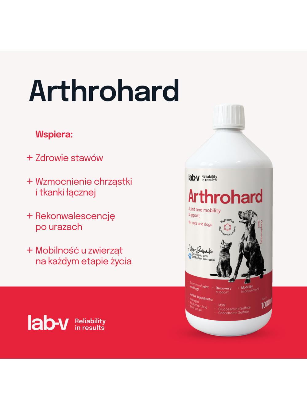 Lab-v Arthrohard 1000ml Preparat na wsparcie stawów dla psa i kota
