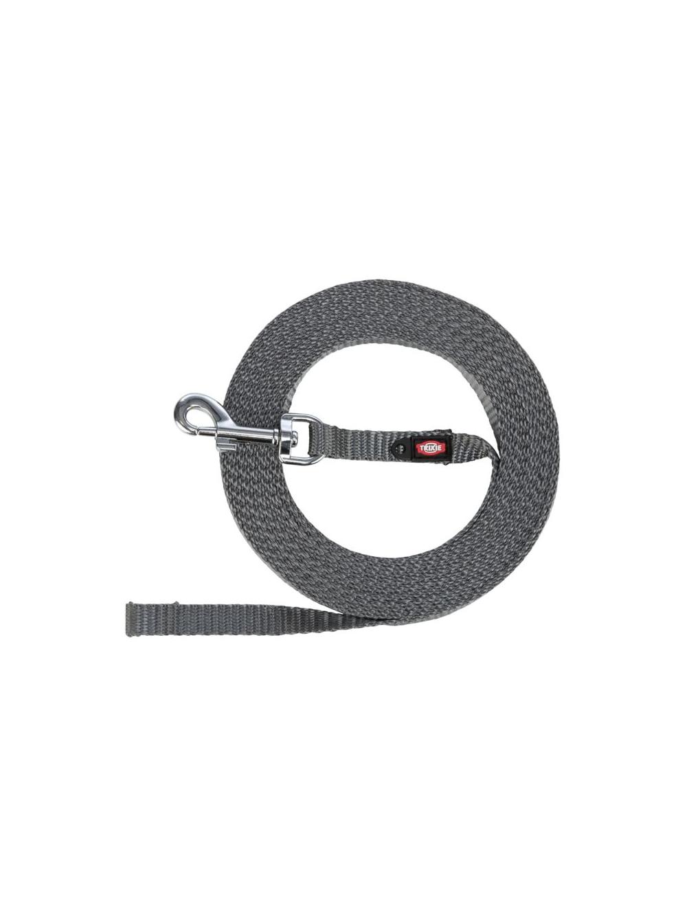 TRIXIE Smycz treningowa dla małych psów, taśma parciana, XS–S: 10m/10mm, bardzo lekka, grafit