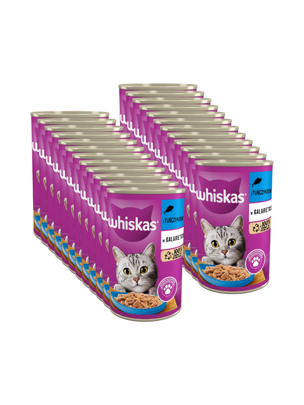 WHISKAS Adult puszka 24x400 g - mokra karma dla dorosłego kota, kawałki z tuńczykiem w galaretce