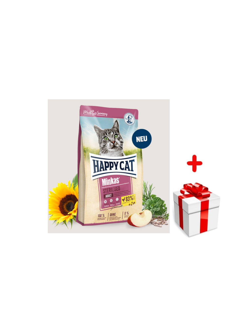 HAPPY CAT Minkas Sterilised Geflügel (drób) 10kg + niespodzianka dla kota GRATIS!
