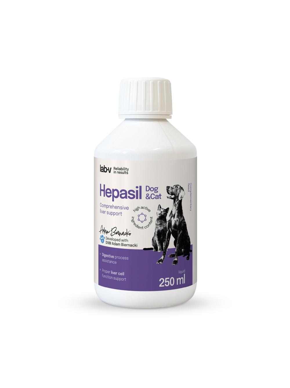 Lab-v Hepasil Dog & Cat preparat na poprawę funkcjonowania wątroby dla psa i kota 250 ml