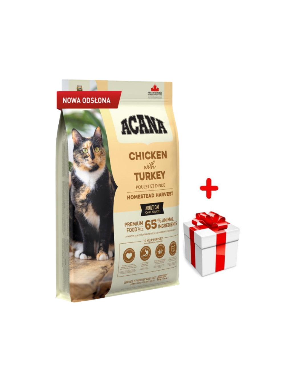 ACANA Homestead Harvest Cat 4,5kg + niespodzianka dla kota GRATIS!