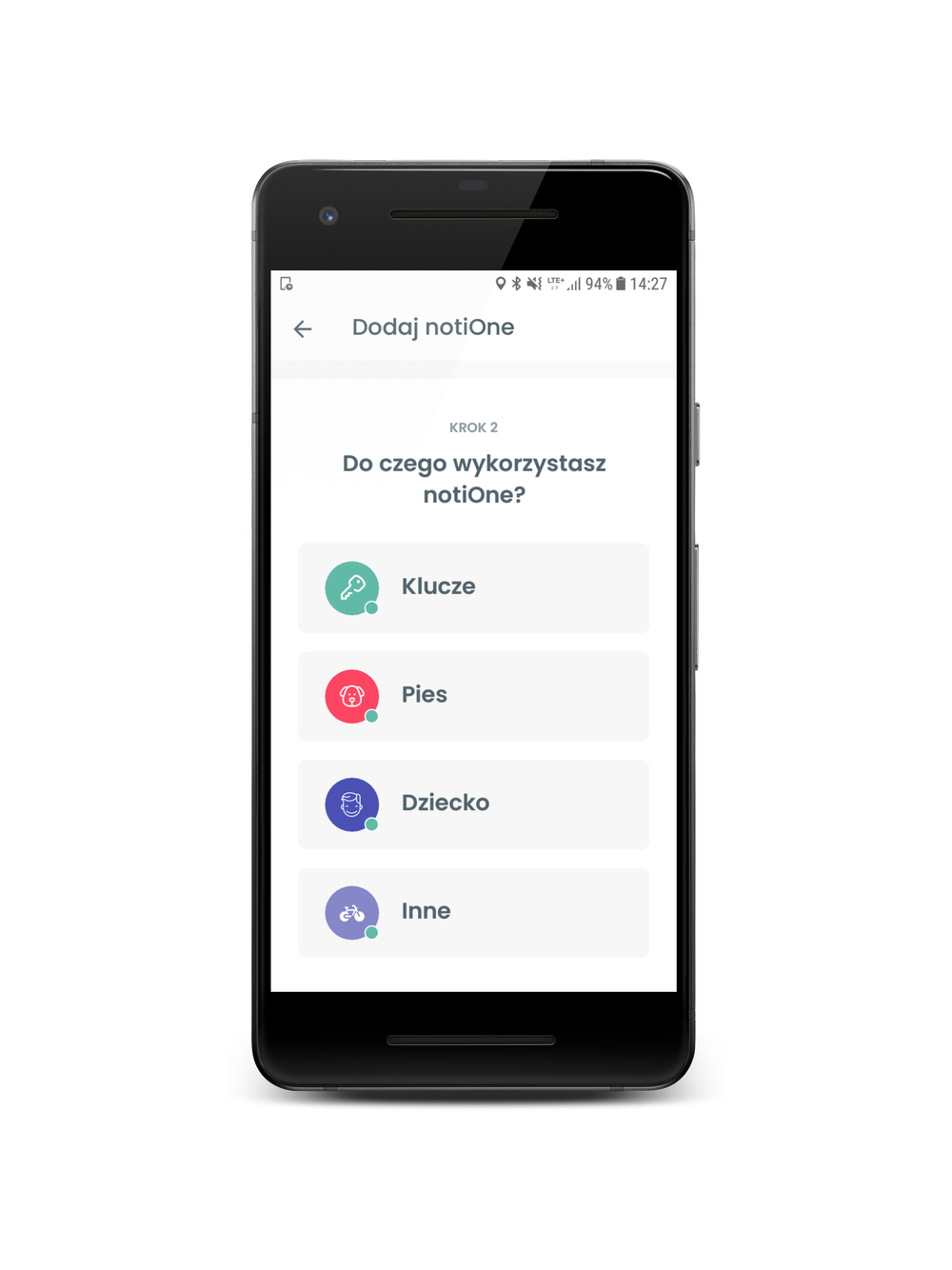 NotiOne go! - lokalizator bluetooth kolor czerwony