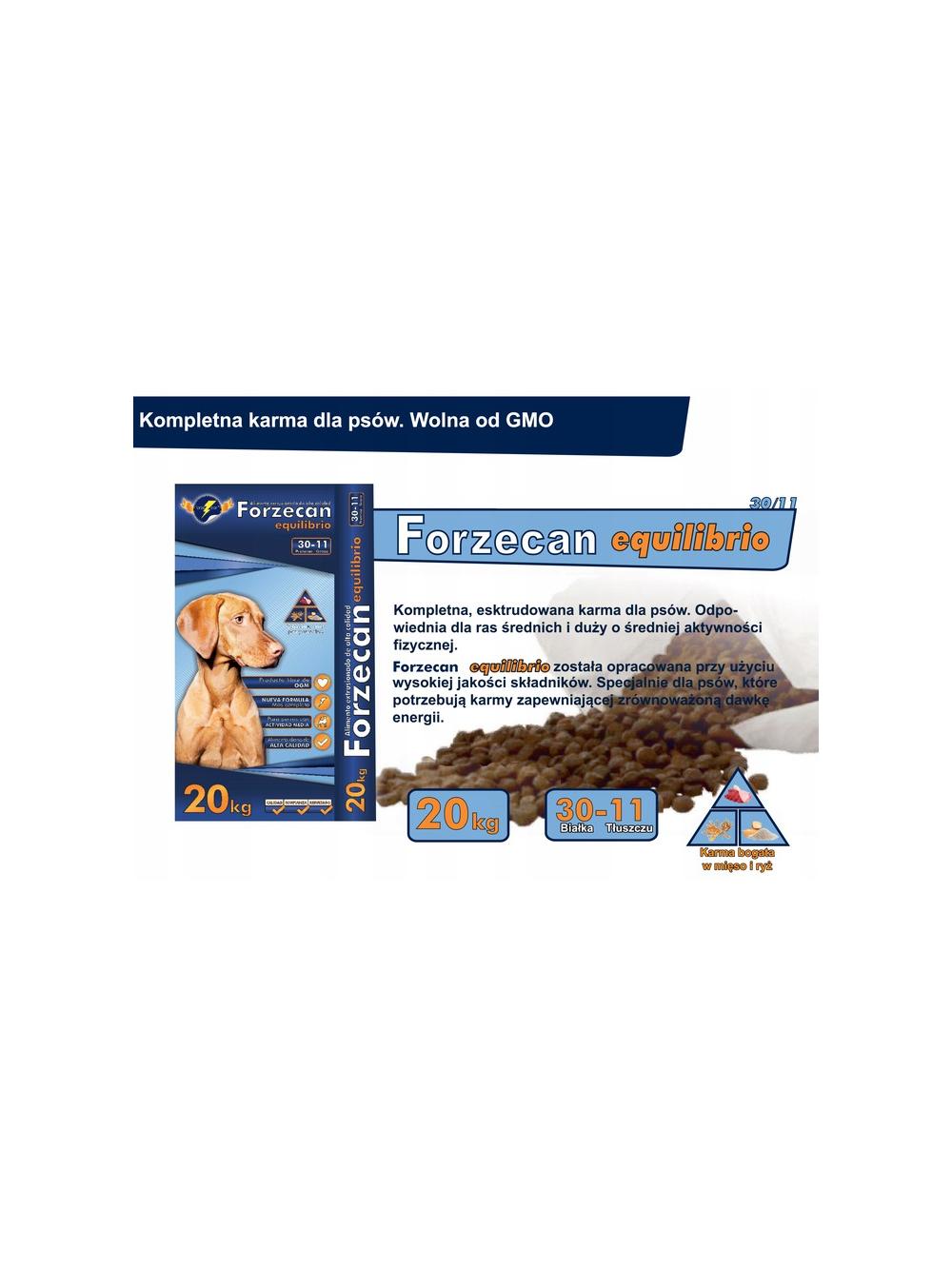 Forzecan Equilibrio 45% MIĘSA bez GMO 20kg / Opakowanie uszkodzone (8125) !!!