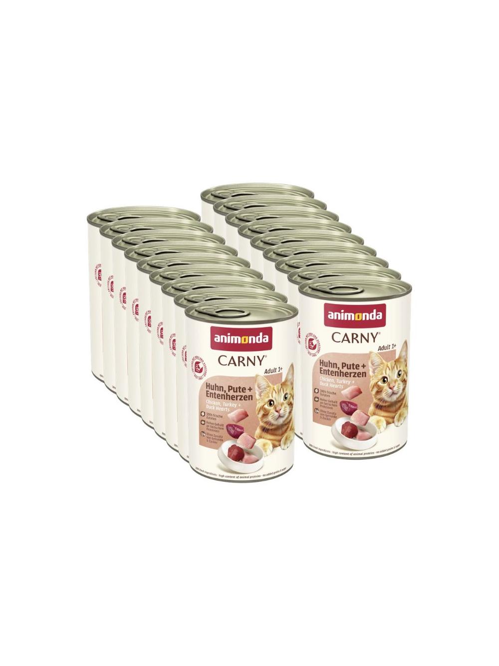 ANIMONDA Cat Carny Adult smak: kurczak, indyk i serca kaczki 18x400g