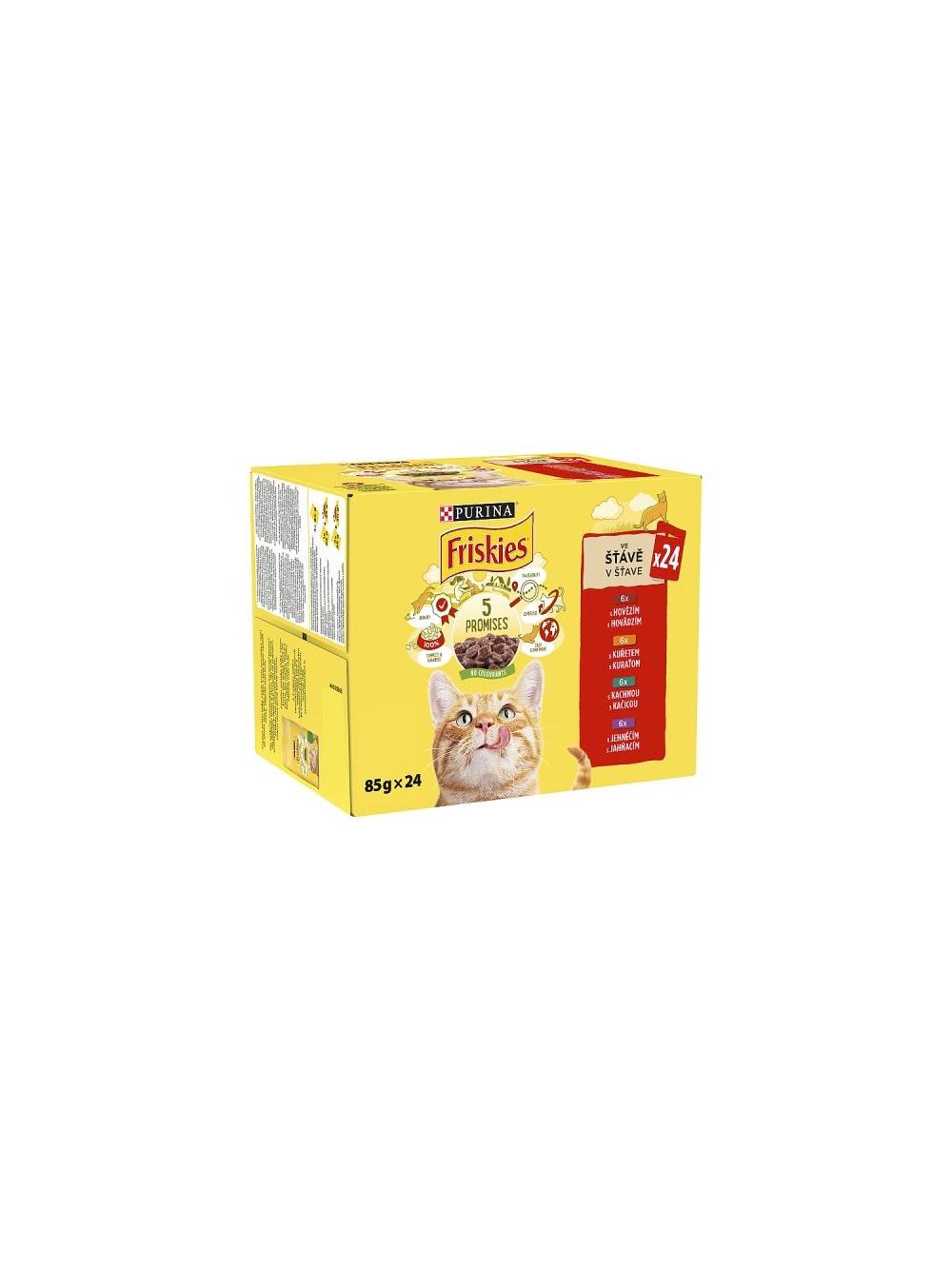 PURINA Friskies Cat mięso w sosie MIX smaków 96x85g