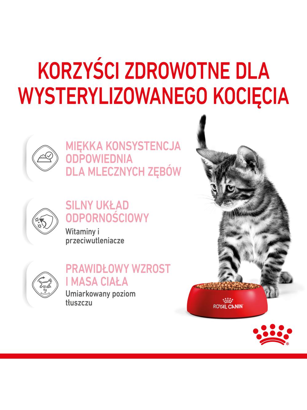 ROYAL CANIN Kitten Sterilised 12x85g karma mokra w sosie dla kociąt do 12 miesiąca życia, sterylizowanych