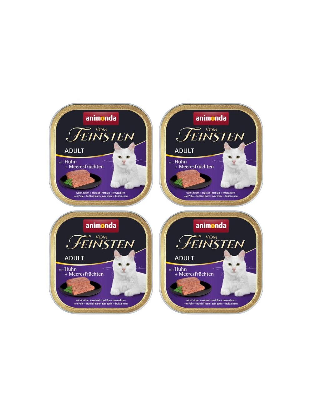 ANIMONDA Vom Feinsten Adult Cat smak: z kurczakiem i owocami morza 6 x 100g