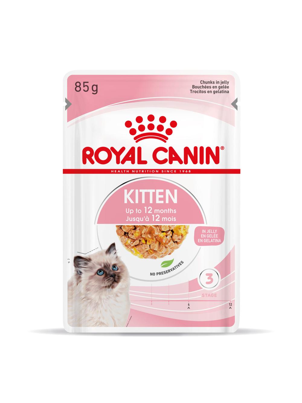 ROYAL CANIN Kitten Instinctive w galaretce 12x85g karma mokra w galaretce dla kociąt do 12 miesiąca życia + Royal Canin piłka dla kota GRATIS!!!