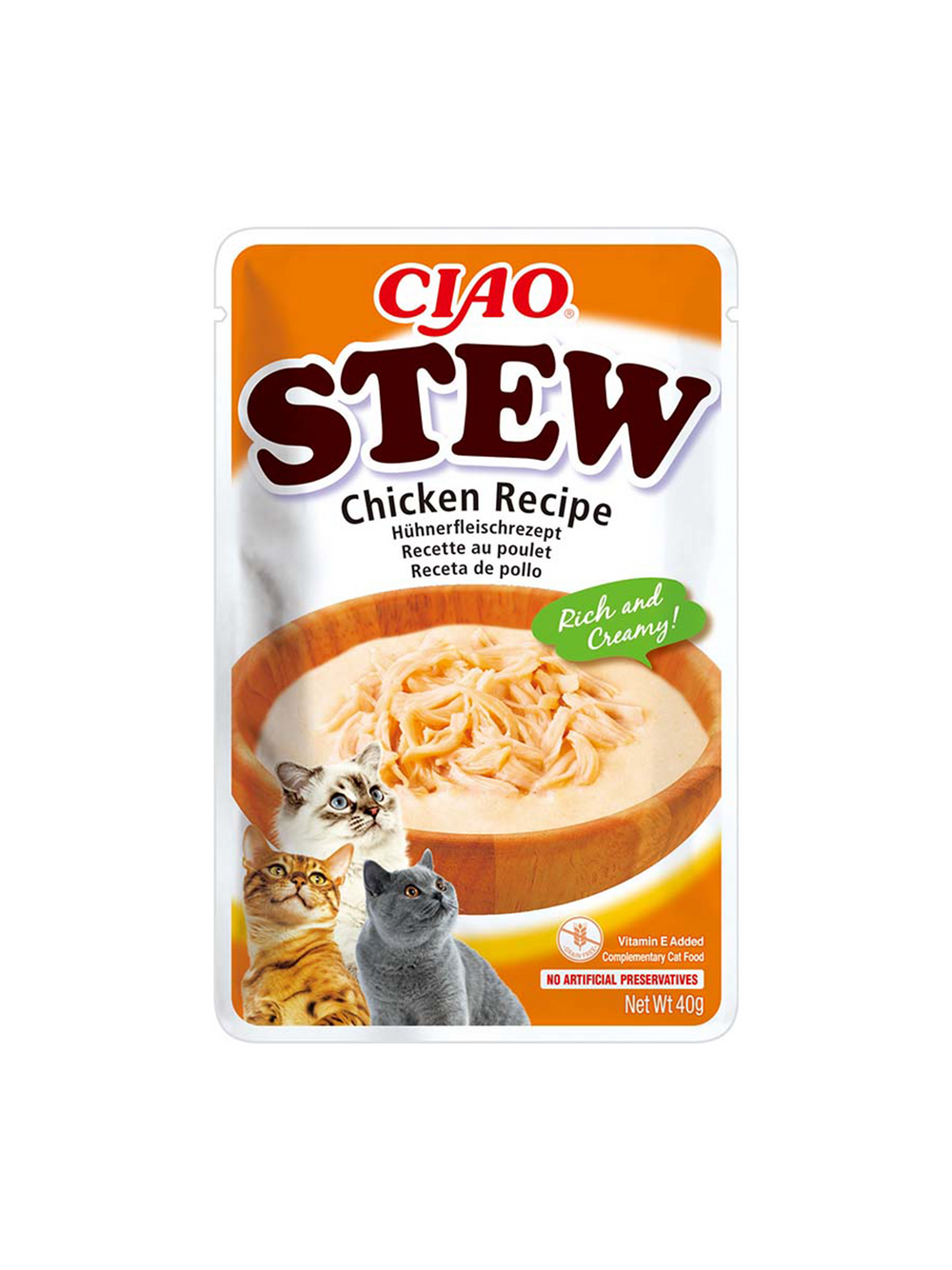 INABA  Cat Ciao Stew - kremowa potrawka dla kota o smaku kurczaka 40g