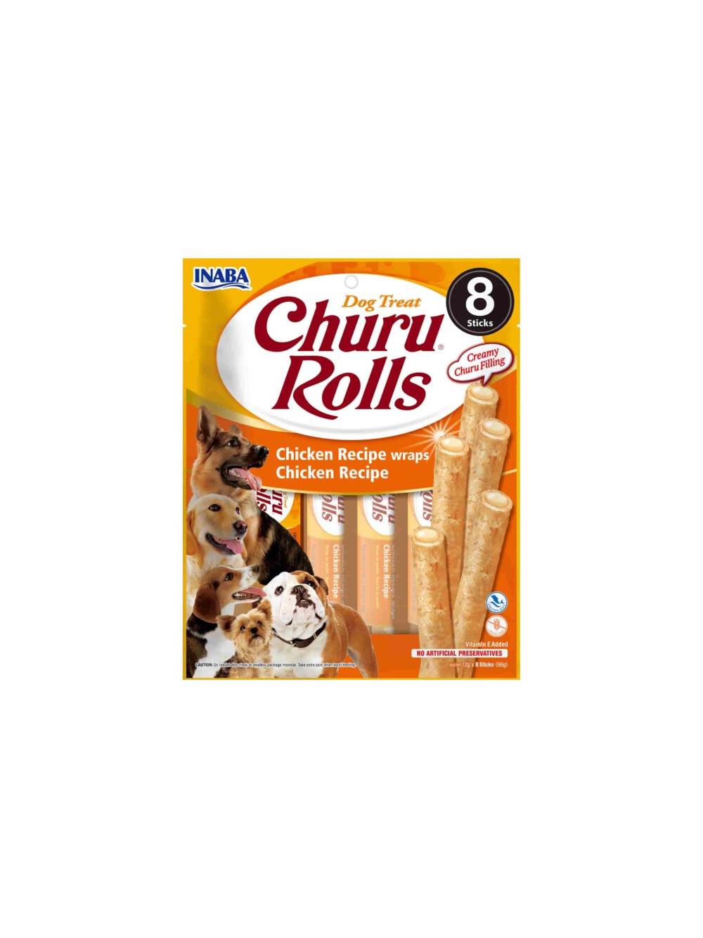 INABA Churu Rolls Dla Psa Kurczak 8x12g