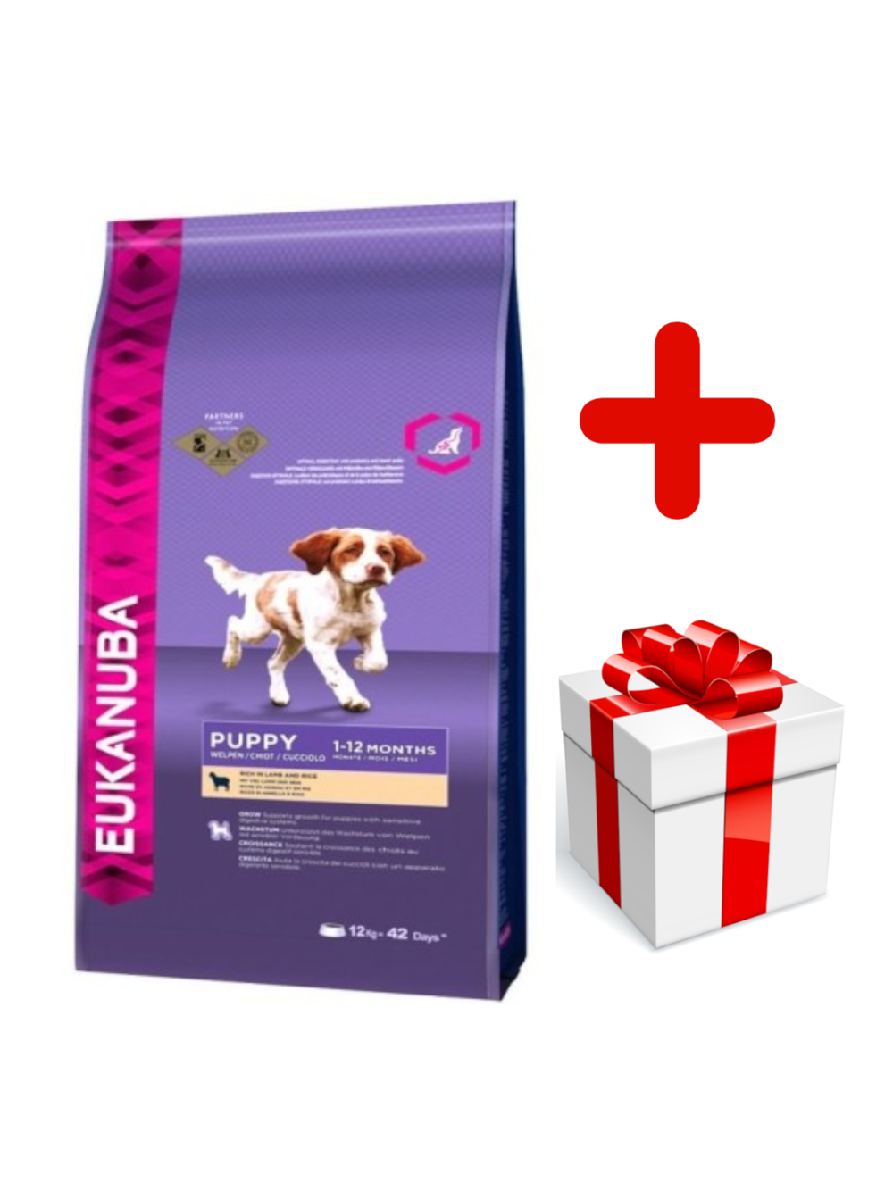 EUKANUBA Puppy&Junior Lamb&Rice Large Breeds 12kg + niespodzianka dla psa GRATIS!