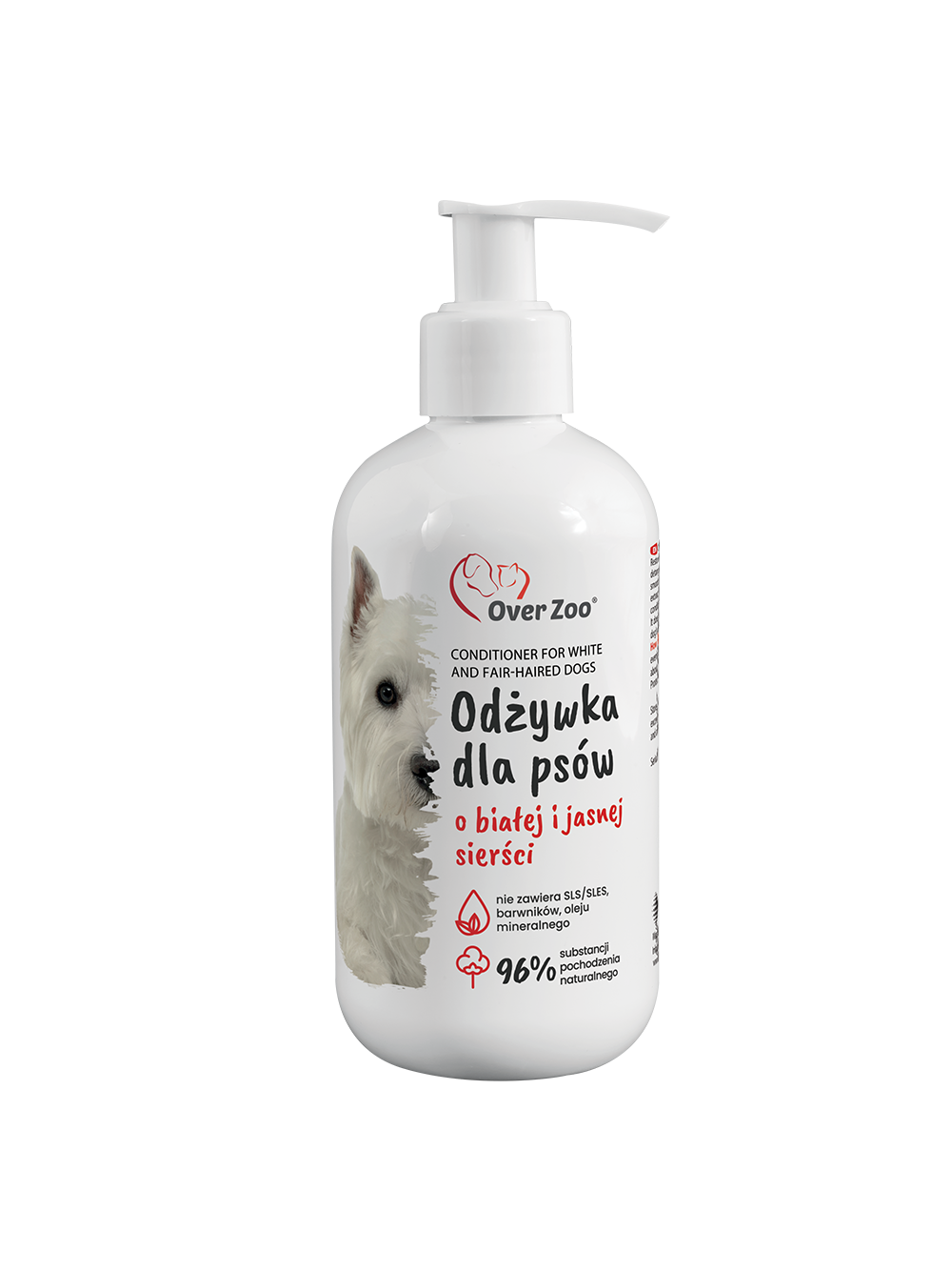 OVER ZOO Odżywka dla psa do białej i jasnej sierści 240ml