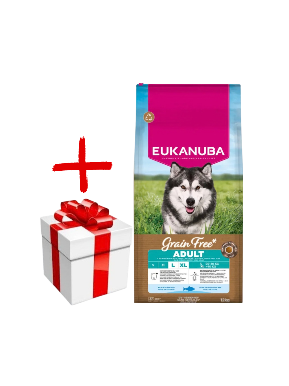 EUKANUBA Adult Large Grain Free 12kg + niespodzianka dla psa GRATIS!