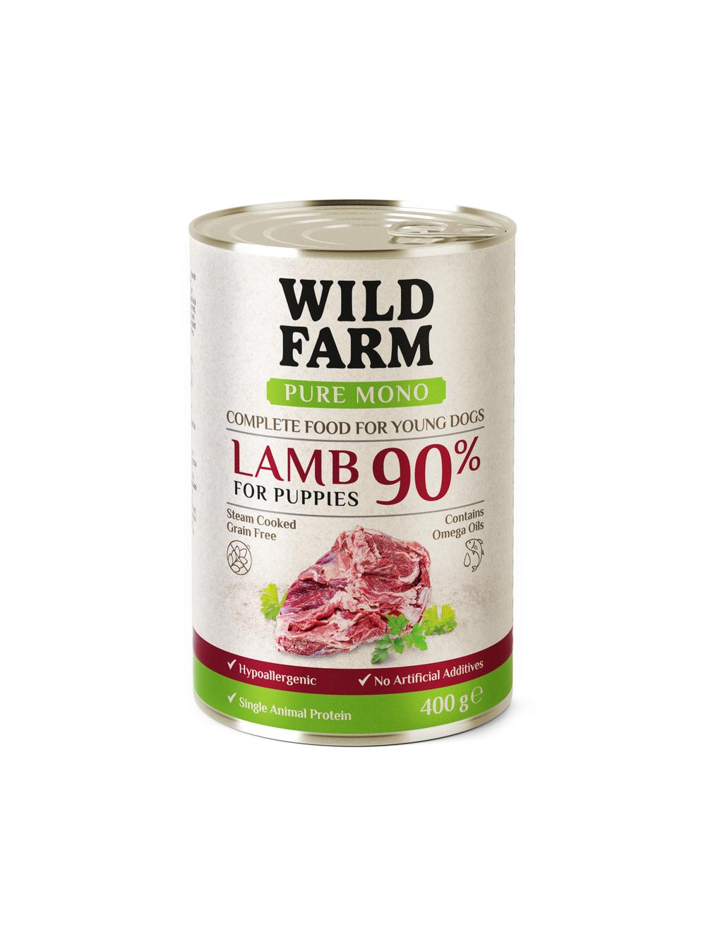 WILD FARM PURE MONO Lamb Puppy 400g monoproteinowa karma dla psa