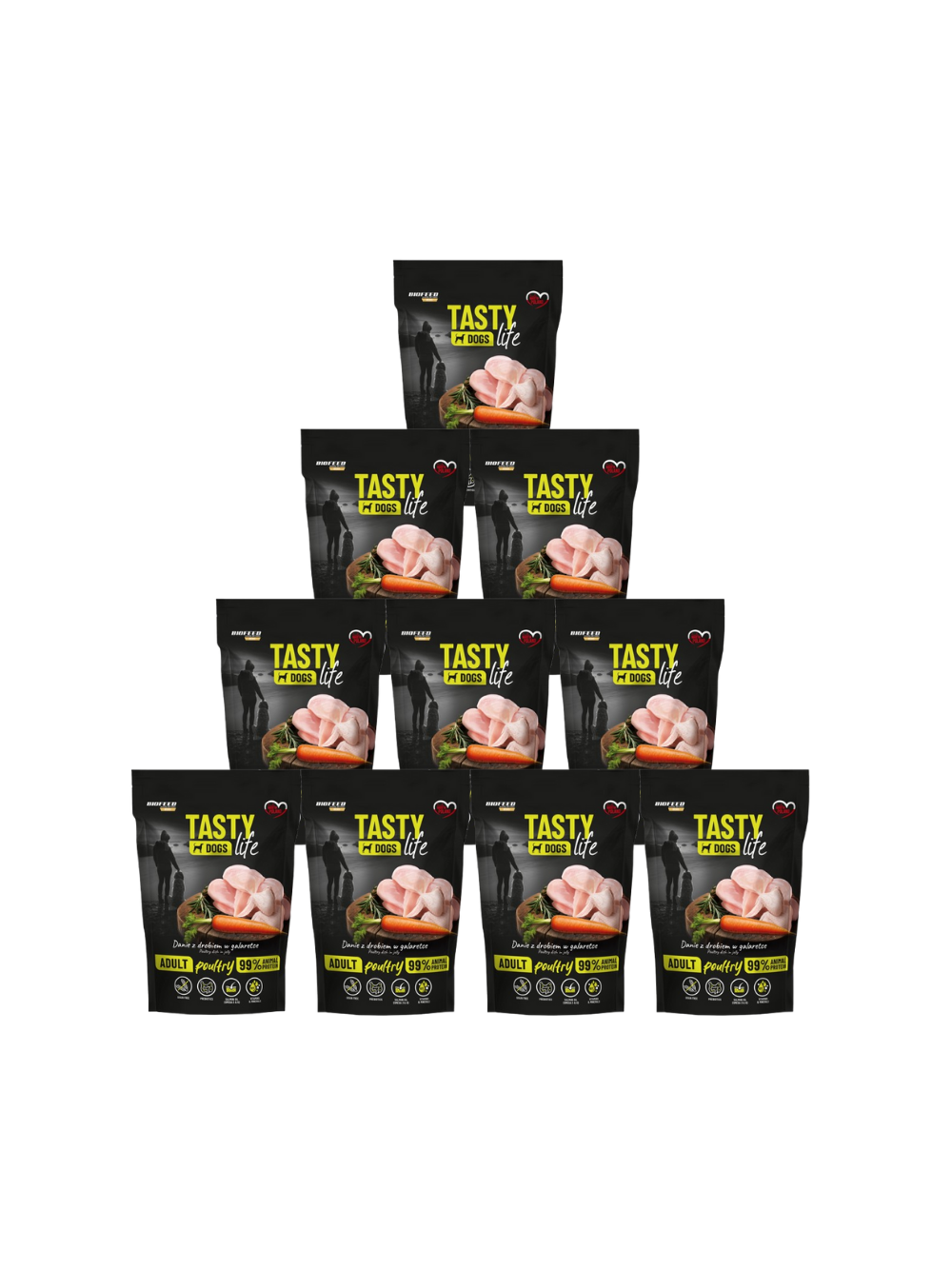 Tasty Dogs Life Danie z drobiem w galaretce 10x500g