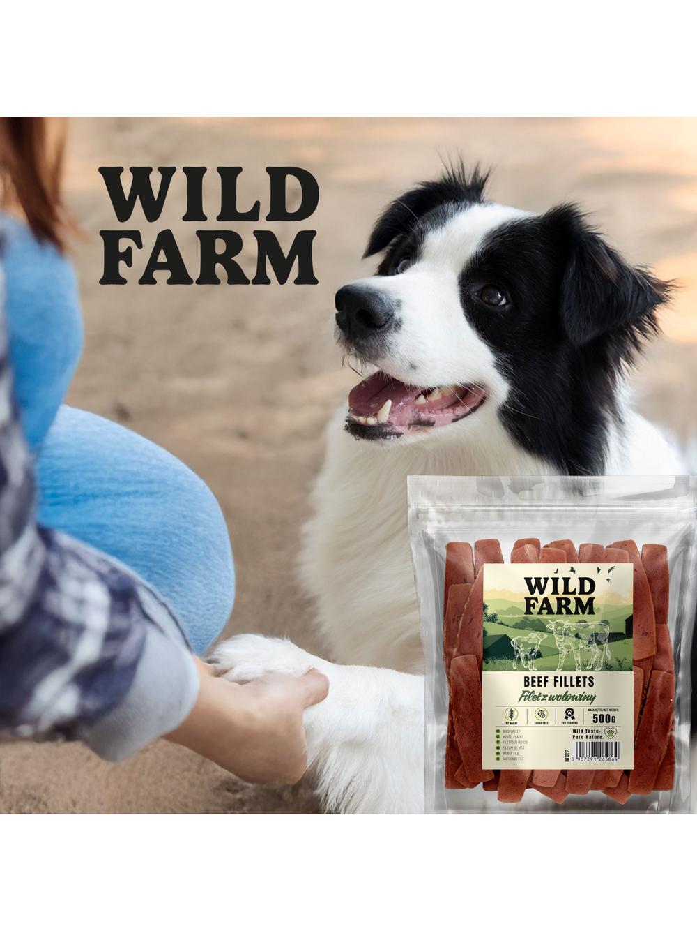 WILD FARM filet z wołowiny 500g przysmak dla psa