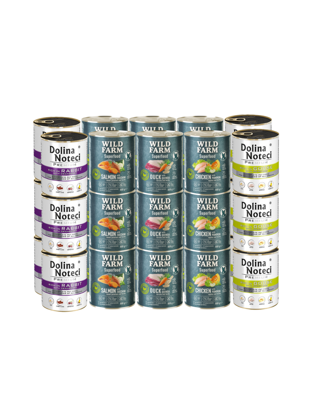 Dolina Noteci PREMIUM + WILD FARM Superfood Mix Smaków 30x800g